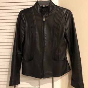 Tahari Black Leather Jacket